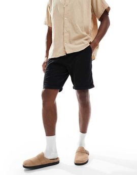 Jack & Jones Jack & Jones chino shorts with cuffs in black