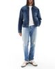 Jack & Jones Jack & Jones Chris straight jeans with rip and repair in blue - 1