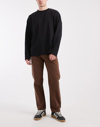 Jack & Jones Jack & Jones Chris straight leg jeans in brown