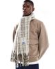 Jack & Jones Jack & Jones chunky scarf in antique white check - 1