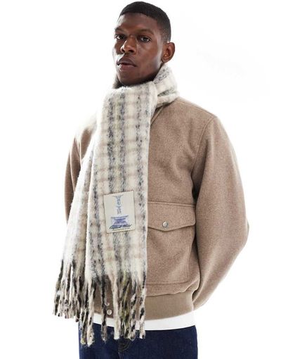 Jack & Jones Jack & Jones chunky scarf in antique white check