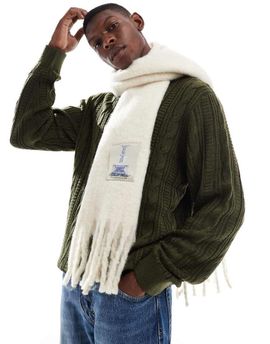 Jack & Jones Jack & Jones chunky scarf in cream-White