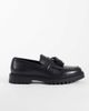 Jack & Jones Jack & Jones chunky tassel loafers in black - 1