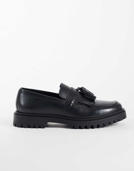 Jack & Jones Jack & Jones chunky tassel loafers in black