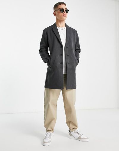 Jack & Jones Jack & Jones classic smart coat in dark gray