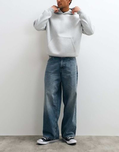 Jack & Jones Jack & Jones Dave wide fit jeans in washed blue