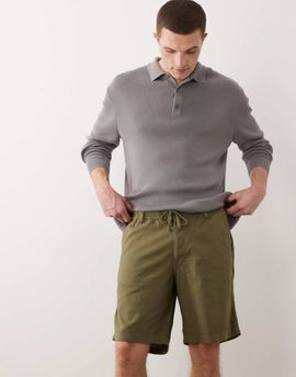 Jack & Jones Jack & Jones drawstring linen mix blend shorts in green