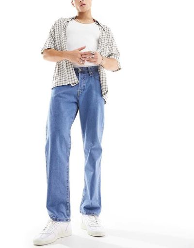 Jack & Jones Jack & Jones eddie baggy jeans in stonewashed blue