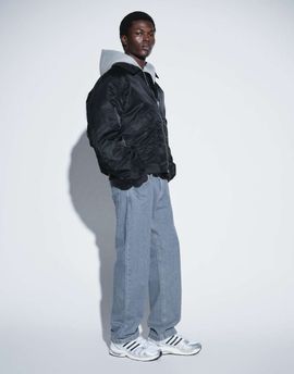 Jack & Jones Jack & Jones Eddie loose jeans in gray with contrast stitch