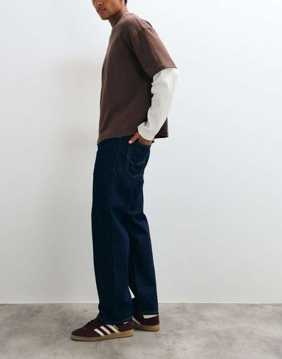 Jack & Jones Jack & Jones Eddie loose jeans in raw indigo wash-Blue