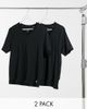 Jack & Jones Jack & Jones Essentials 2 pack slim fit v-neck t-shirt in black - 1