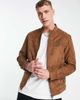 Jack & Jones Jack & Jones Essentials biker jacket in faux suede tan-Brown - 1