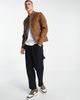 Jack & Jones Jack & Jones Essentials biker jacket in faux suede tan-Brown - 2