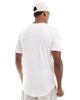 Jack & Jones Jack & Jones Essentials longline t-shirt with curve hem in white - 4