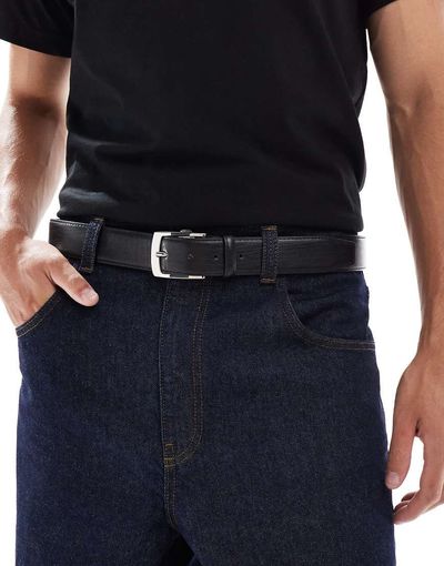 Jack & Jones Jack & Jones faux leather belt in black