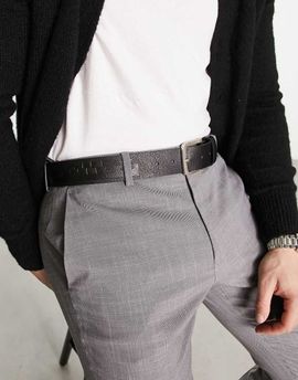 Jack & Jones Jack & Jones faux leather belt with embossing in black