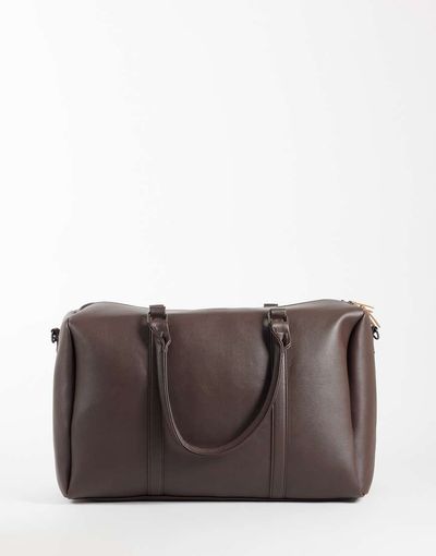 Jack & Jones Jack & Jones faux leather travel bag in brown