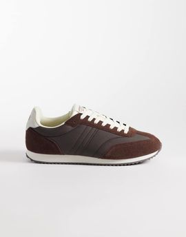 Jack & Jones Jack & Jones faux suede and nylon runner sneakers in brown