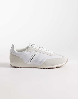 Jack & Jones Jack & Jones faux suede and nylon runner sneakers in light gray