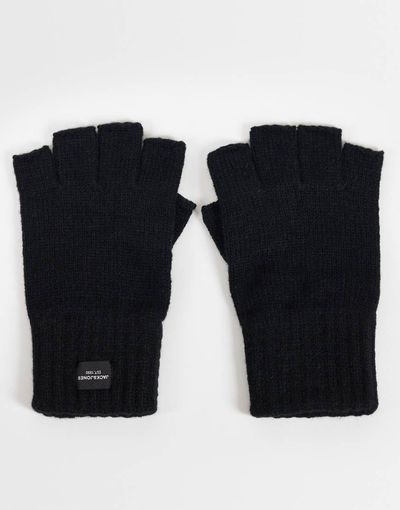 Jack & Jones Jack & Jones fingerless knitted gloves in black