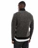Jack & Jones Jack & Jones half zip knitted sweater with neps in black & beige - 3