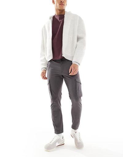 Jack & Jones Jack & Jones Intelligence cuffed cargo pants in gray