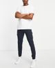 Jack & Jones Jack & Jones Intelligence slim fit cargos with cuff in navy - 3