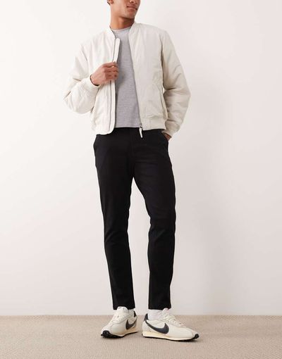 Jack & Jones Jack & Jones Intelligence slim fit chinos in black