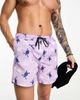 Jack & Jones Jack & Jones Intelligence swim shorts in purple turtle print - 1
