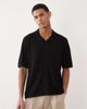 Jack & Jones Jack & Jones knit button up camp collar shirt in black - 1