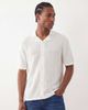Jack & Jones Jack & Jones knit button up camp collar shirt in cream-White - 1