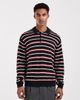 Jack & Jones Jack & Jones knit polo shirt in black and red stripes-Multi - 1
