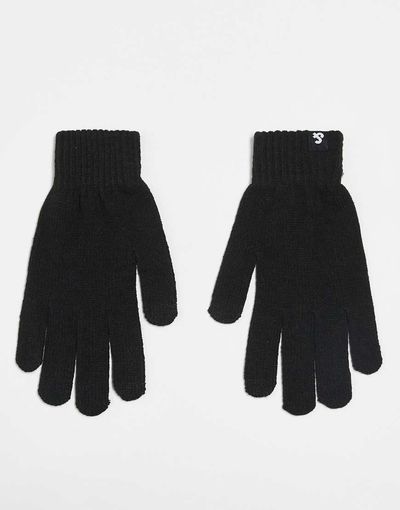 Jack & Jones Jack & Jones knitted gloves in black