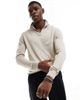 Jack & Jones Jack & Jones knitted half zip in beige-Neutral - 1