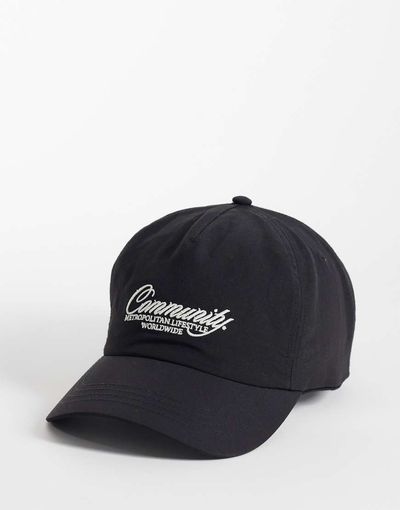 Jack & Jones Jack & Jones logo baseball cap in black