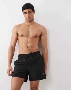 Jack & Jones Jack & Jones logo swim shorts in black