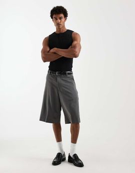 Jack & Jones Jack & Jones longline tailored shorts in gray