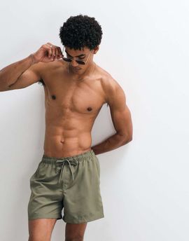 Jack & Jones Jack & Jones mid length swim shorts in khaki green
