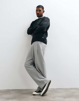 Jack & Jones Jack & Jones ombre crew neck sweater in black and gray