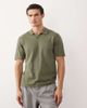 Jack & Jones Jack & Jones open collar knit polo shirt in khaki green - 1