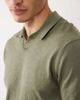 Jack & Jones Jack & Jones open collar knit polo shirt in khaki green - 3