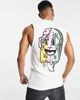Jack & Jones Jack & Jones Originals oversized tank top ice cream back print in white - 4