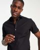 Jack & Jones Jack & Jones Originals short sleeve stretch cotton shirt in navy-Black - 2