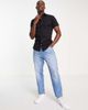 Jack & Jones Jack & Jones Originals short sleeve stretch cotton shirt in navy-Black - 3
