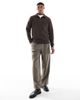 Jack & Jones Jack & Jones oversize quarter zip sweatshirt in brown - 2