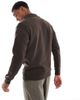 Jack & Jones Jack & Jones oversize quarter zip sweatshirt in brown - 4