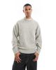 Jack & Jones Jack & Jones oversized fluffy crew neck sweater in light gray heather - 1