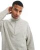 Jack & Jones Jack & Jones oversized fluffy half zip sweater in black - 1