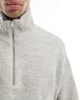 Jack & Jones Jack & Jones oversized fluffy half zip sweater in black - 3