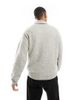 Jack & Jones Jack & Jones oversized fluffy half zip sweater in black - 4